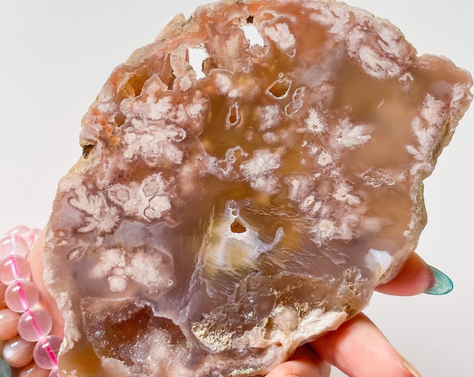 Rare flower agate crystal |cherry blossom agate home decoration | flower agate specimen | healing crystal | birthday gift|anniversary gift