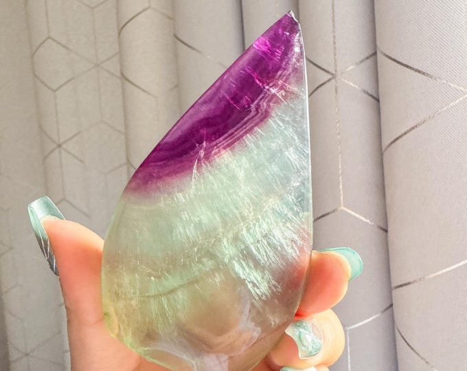 Green fluorite flame point healing crystal home decoration meditation | gift for her |gift for him |crystal gift