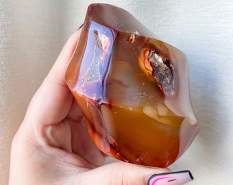 Carnelian crystal flame | Carnelian home decoration | carnelian stone healing crystal | birthstone gifts| wedding anniversary gift