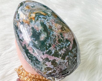 Ocean Jasper with Blue chalcedony crystal freeform healing crystal home decor