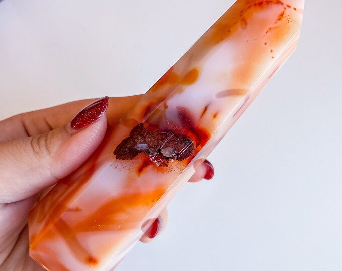 Carnelian crystal tower | Carnelian stone home decoration | carnelian stone healing crystal | birthstone gifts| wedding anniversary gift