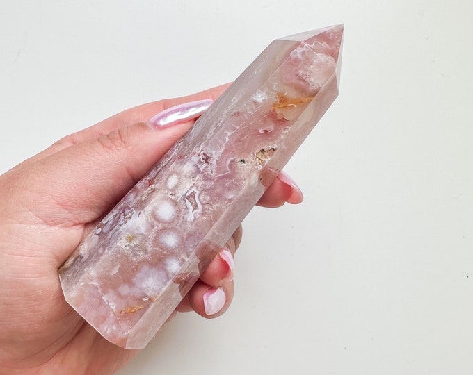 flower agate (PP) Crystal tower | flower agate crystal tower healing crystal home decor |crystal gift |unique home decor|