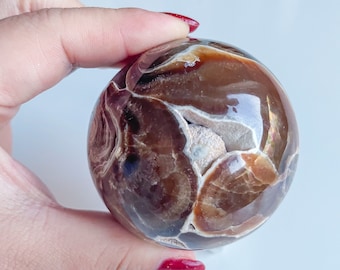 Chocolate calcite sphere | healing crystal home decoration |rare crystal specimen | birthstone gifts| wedding anniversary gift