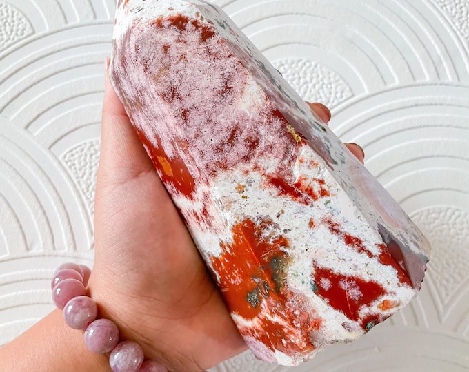 Ocean Jasper crystal tower healing crystal home decor