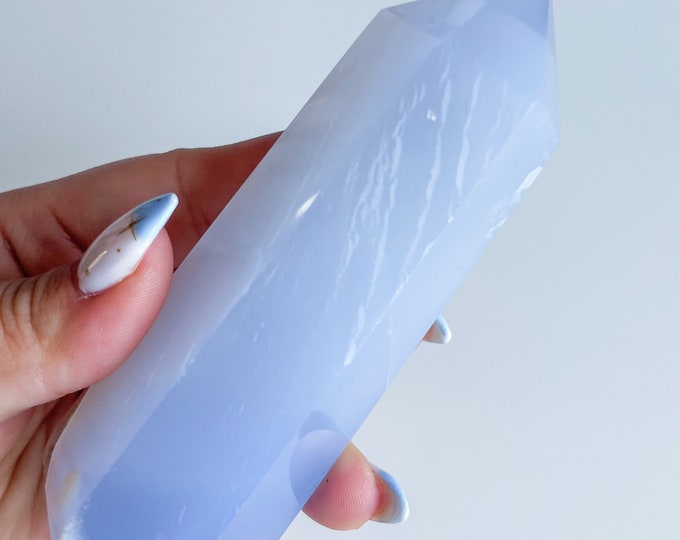 Blue chalcedony crystal tower｜ crystal tower healing crystal healing journey home decoration