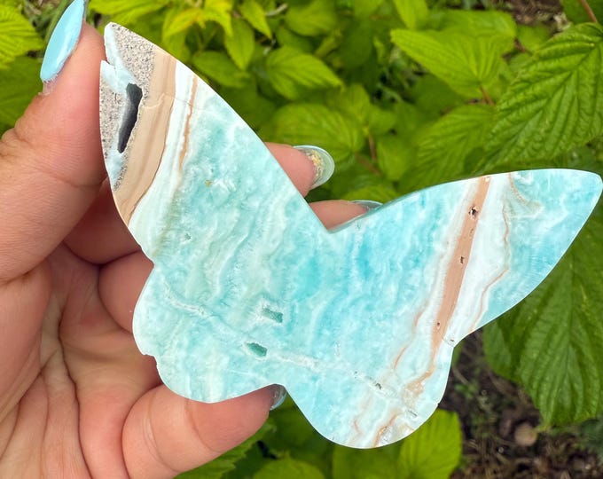 Blue aragonite Crystal Butterfly - Home Decoration | Healing Crystal Decor