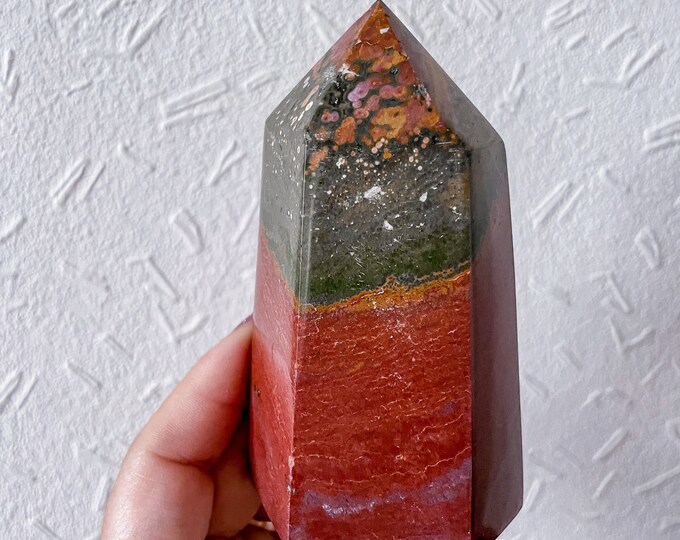 Ocean Jasper crystal tower healing crystal home decor