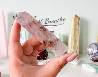 Dendritic Purple Silk Fluorite Crystal Tower - Stunning Home Decor Piece with Healing Properties