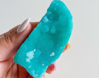 Blue aragonite with azurite and calcite rare crystal specimen