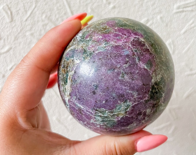 Ruby in kyanite crystal sphere home decoration | ruby kyanite specimen | healing crystal | birthday gifts| anniversary gift