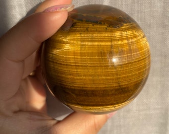 Tigers eye sphere | Rare found IRON tigers eye sphere home decoration |high quality crystal | birthstone gifts| wedding anniversary gift