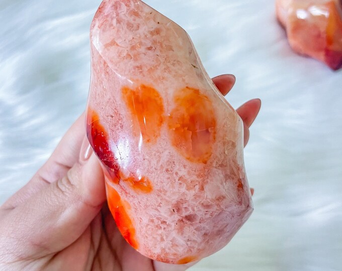 Carnelian crystal flame | Carnelian stone home decoration | carnelian stone healing crystal | birthstone gifts| wedding anniversary gift