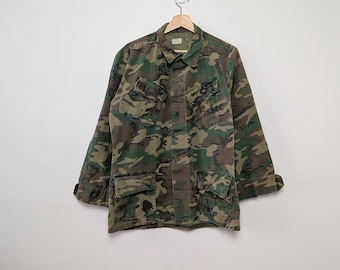 Camisa militar de botones USMC Rip Stop de 1970