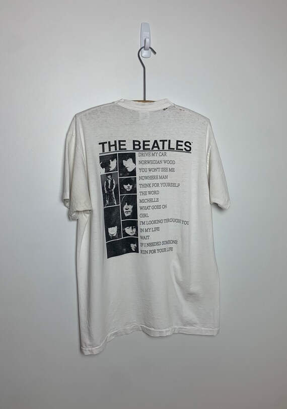 T-shirt The Beatles Rubber Soul - Imprimé Grandes Lettres Noir - 100% Coton - Occasion Très Bon état
