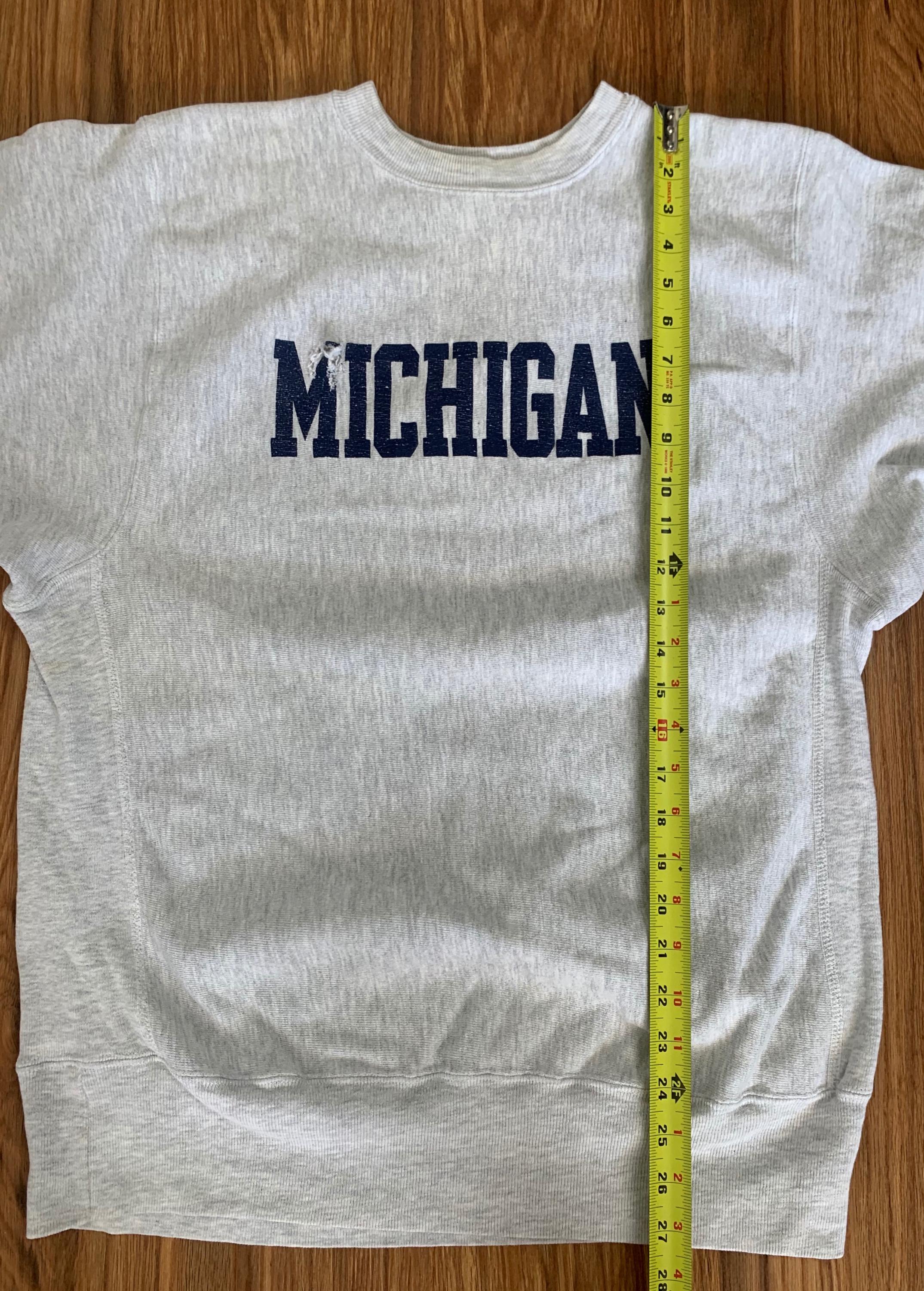 トップス 90s champion reverse weave Michigan 90s Champion Reverse Weave Crewneck – Thrifted University