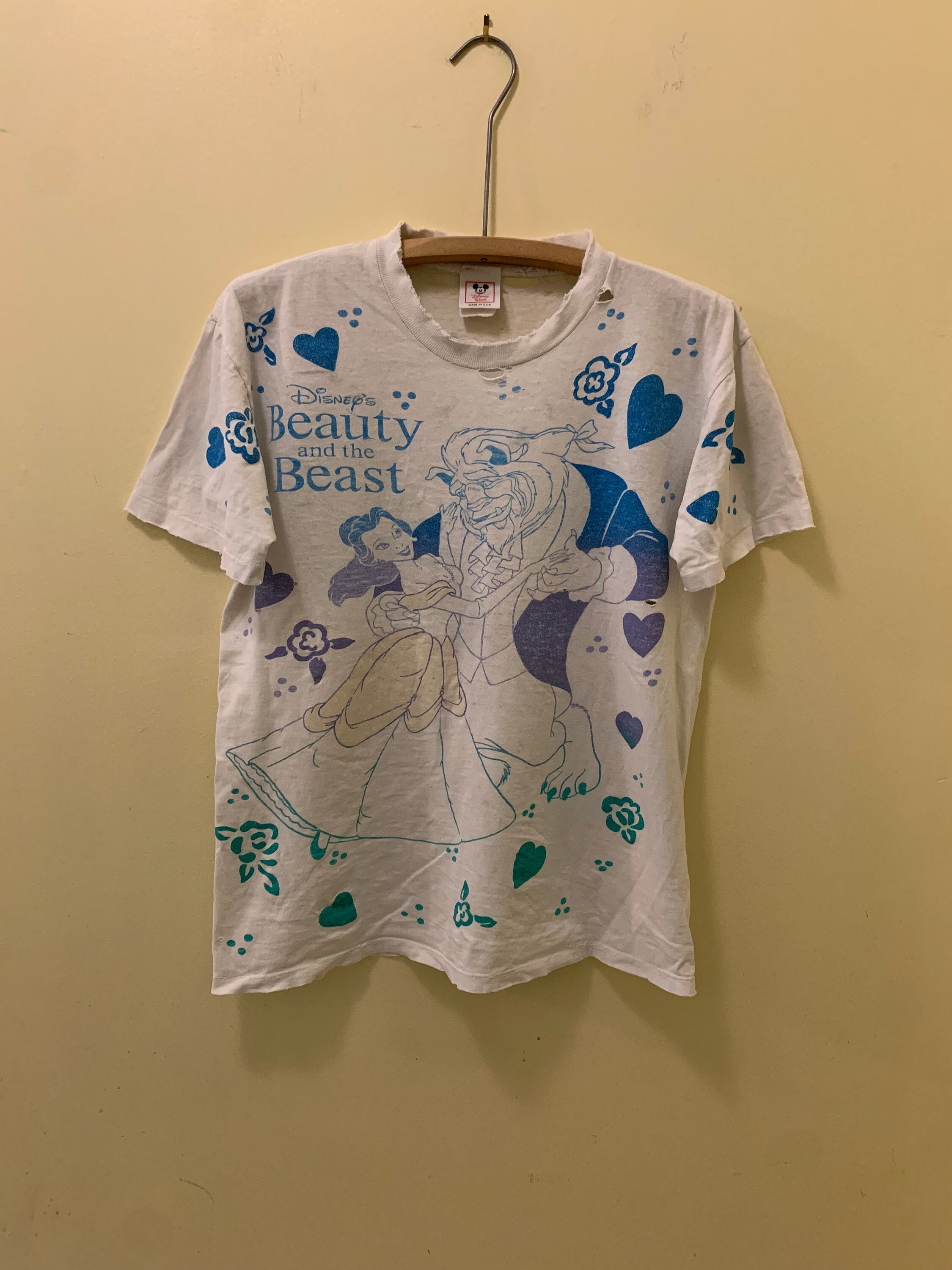 1990s Beauty and the Beast Disney Movie T-shirt - Etsy