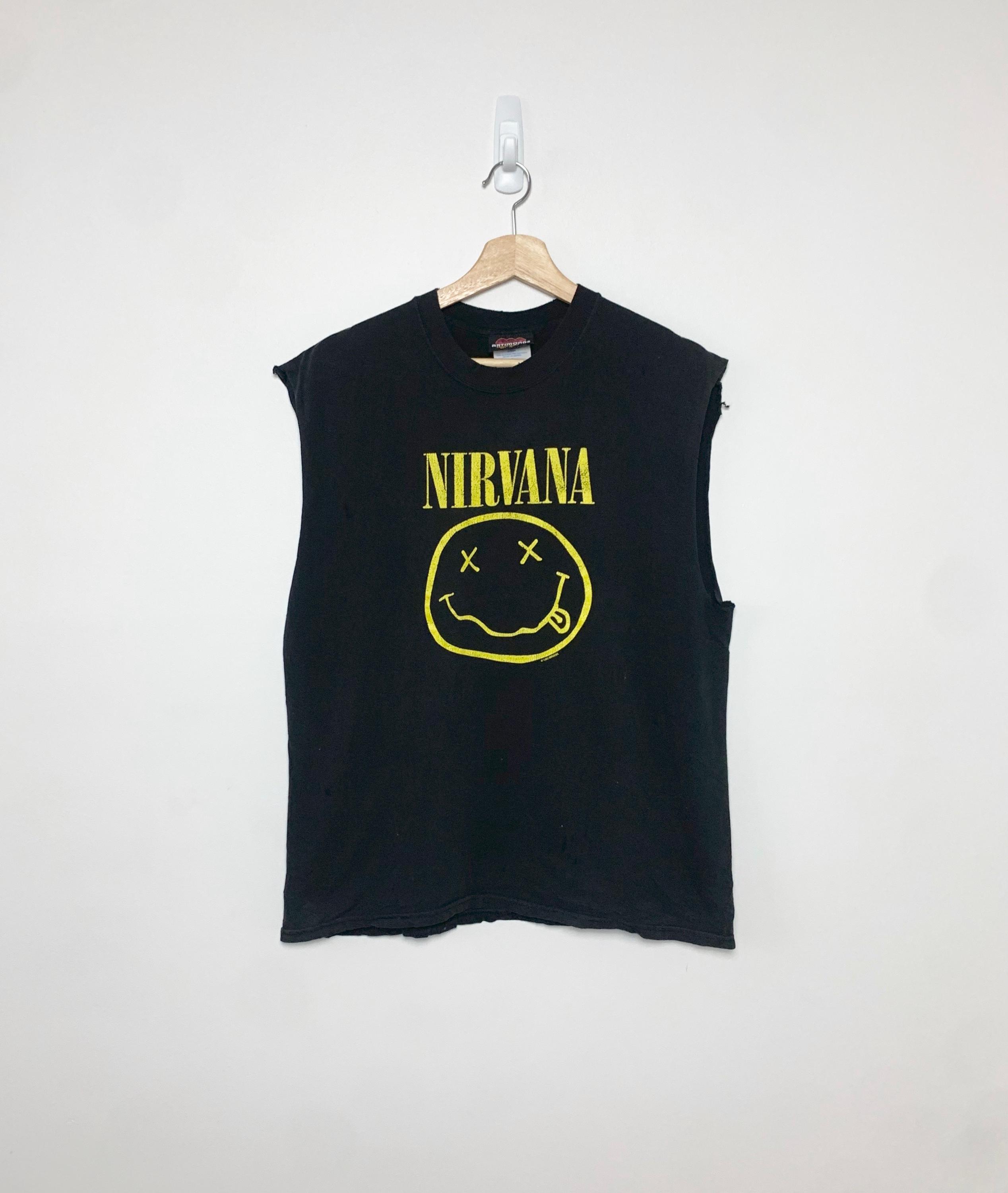 1990s Nirvana Happy Face Artimorde Tank Top - Etsy