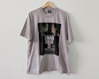 1989 Sugar Ray Leonard gegen Roberto Duran Boxkampf Promo T-Shirt