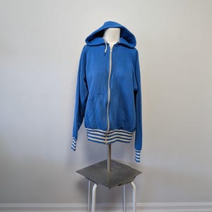 1970s Baymart Striped Zip Up Hoodie | Vintage Striped Sweatshirt | Retro 70s Hoodie | Full Zip Vintage Jacket | Casual Pullover