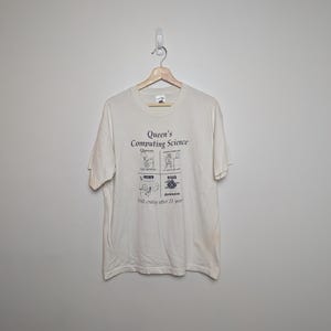 1990s Queen's University Computer Science T-Shirt | Vintage Canadian College Tee | 90s University Shirt | Retro CS Tee