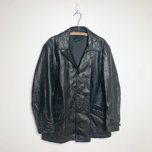 Vintage Leather Button Up Jacket