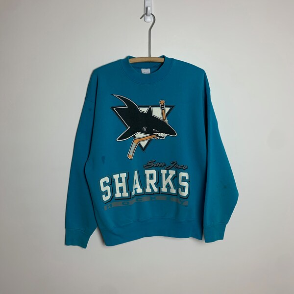 1990s San Jose Sharks NHL Team Logo Sweatshirt