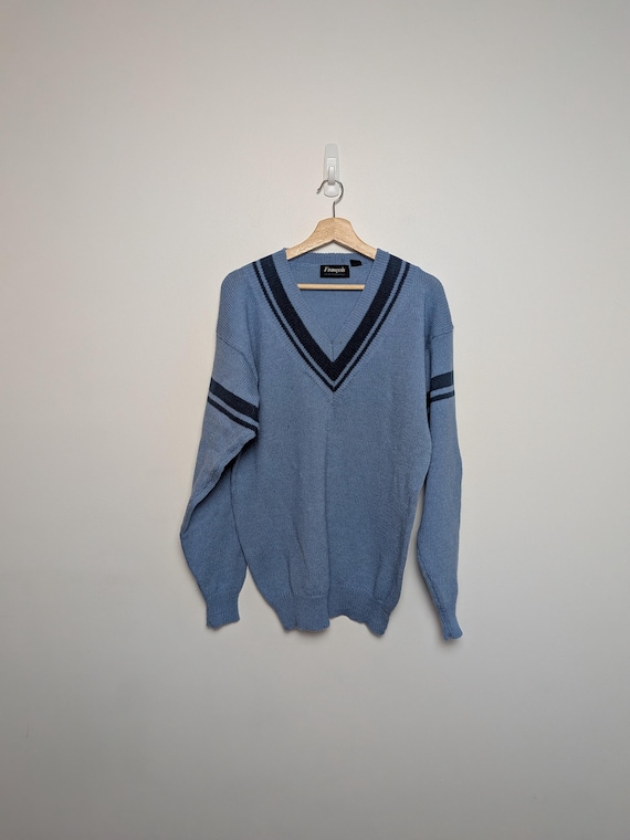 1980s Francios Wool Collared Sweater | Vintage Wool Knit Pullover | Retro 80s Collared Jumper | Classic Vintage Knitwear