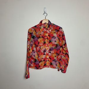 ヴィンテージ シアー フローラル ボタンアップ ブラウス