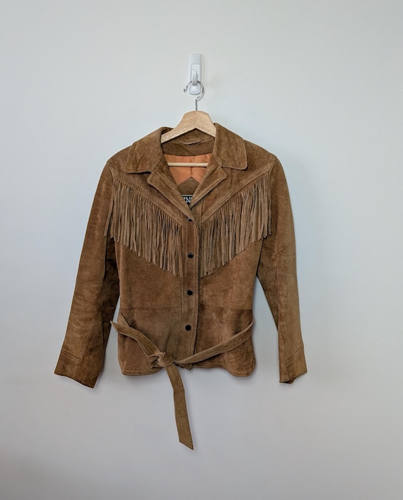 1980s Fringe Suede Jacket - Vintage 80s Leather Jacket - Western Fringe Jacket - Retro Suede Jacket - Boho Cowboy Coat