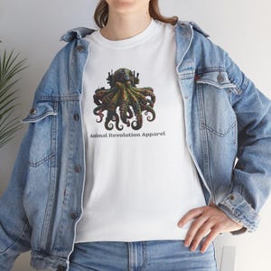 Military Octopus T-Shirt, Octopus Tee Shirt, Marine Animal Top, Nautical Printed Shirt, Ocean Lover Gift