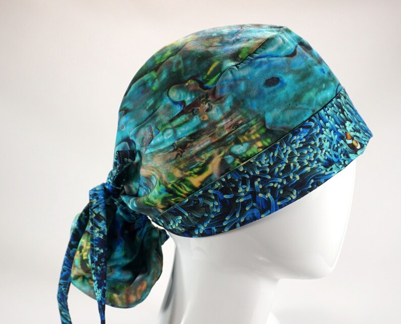 Anemone Reversible Ponytail Scrub Hat Clown Fish Nemo Digital Prints OR Hat Abalone Surgical Hat Scrub Cap