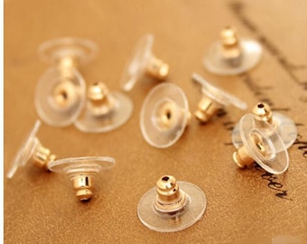 100pcs Earring Charms Earring Supply Clear Plastic Earring Backs Earring Nuts Ear Post Stoppers Earring findings-jewelry supply 11mm * 7mm