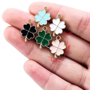 6pcs Zn Alloy Plated Gold Charm Earring Supply Earring Charms Clover Shape Earring connector-Earring findings-jewelry supply 12mm*17mm