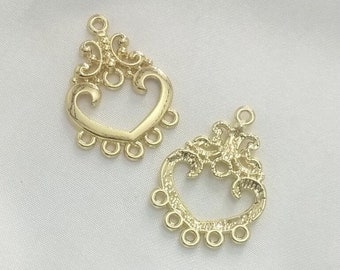 6pcs Zn Alloy Earring Charms Earring Supply- Baroque Flower Shaped Earring connector-Earring findings-jewelry supply 26mm*18mm