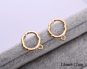 6pcs Zn Alloy Gold Earring Charm Earring Supply Earring Charm Speical Circle Shape Earring connector-Earring findings-jewelry supply 14*12mm