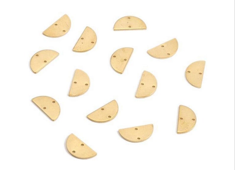 6pcs Brass Earring Charms Earring Supply Half Round Shape Earring connector-Earring findings-jewelry supply 15mm*8mm CT2194