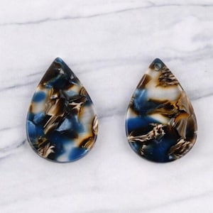 6pcs Tortoise Shell Acetate Acrylic Earring Supply Charms Teardrop Shape pendant Earring connector findings-jewelry supply 17mm*25mm CD3030A