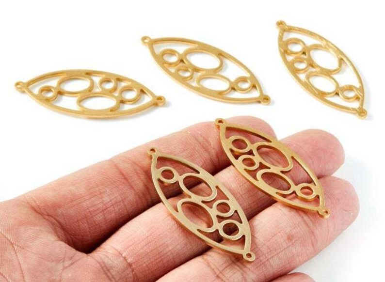 22mm LL1132A 6pc Aluminum Alloy Plated Gold Earring Earring Supply Oval Shaped Earring connector-Earring finding-jewelry supply 31mm
