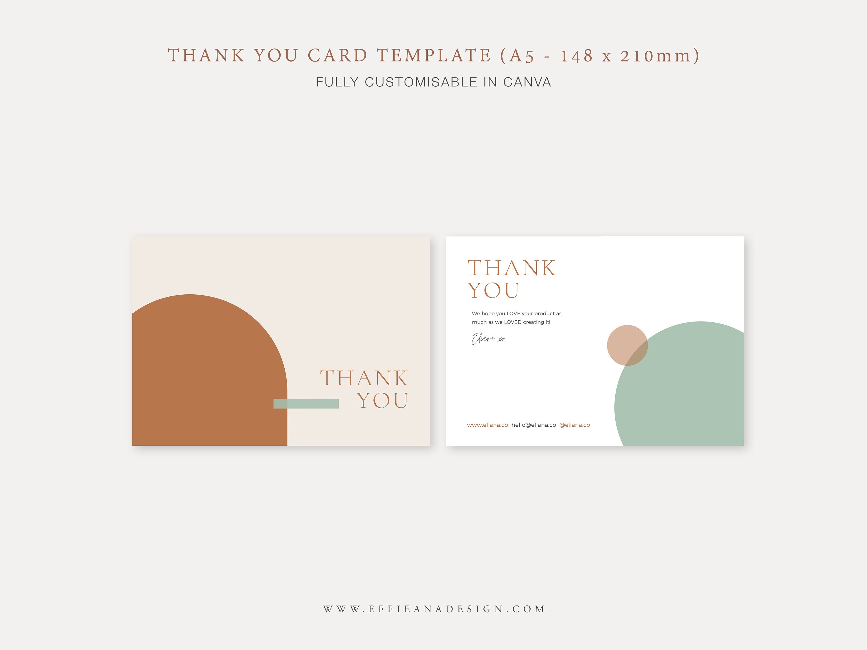 Canva Thank You Card Template Modern Bold & Playful Design Etsy UK