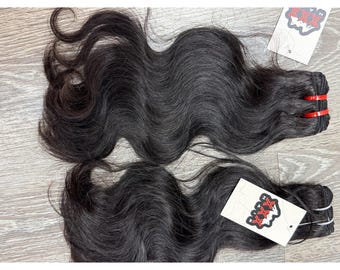 2 bundels Virgin Brazilian Body Wave-deal van echt haar 14"14"