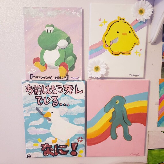 Funny Cute Meme Painting Etsy