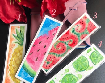 Watercolour bookmarks (original hand-painted and laminated works)