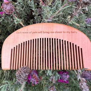 Wooden Engraved Birthing Combs for labor. Positive affirmation engraved to help you through contractions. Natural, environmentally friendly