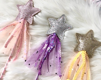 Fairy Princess Wand, Magical Shimmer Star Wands, Girls Costume Accessories, Magic Glitter Wand, Star Wands, Kids Party Favours, Fairy Wand