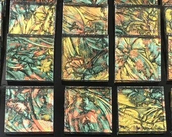 Sheet - VAN GOGH Green Copper & Gold Van Gogh Stained Glass  V20