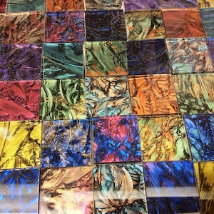 Patchwork Quilt Sampler 3/4&quot; Van Gogh Stained Glass Mosaic Loose Tile Mix VG2
