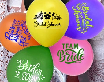Personalized Latex Balloons for Bridal Shower Birthday Party Wedding Anniversary, Kit Sposa Nubilato, Custom Printed Balloon with Name Gift