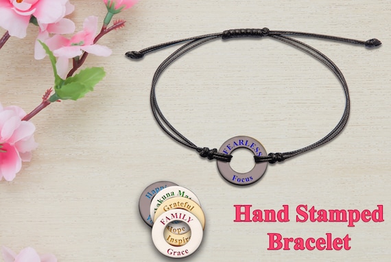 Personalized washer hotsell bracelets