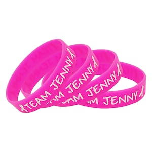 Cancer Wristbands Personalized Text Printed on Rubber Silicone Bracelets for Motivation, Events, Gifts, Support, Fundraisers, Awareness