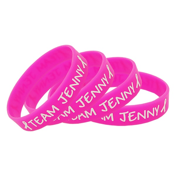 Cancer Wristbands Personalized Text Printed on Rubber Silicone Bracelets for Motivation, Events, Gifts, Support, Fundraisers, Awareness